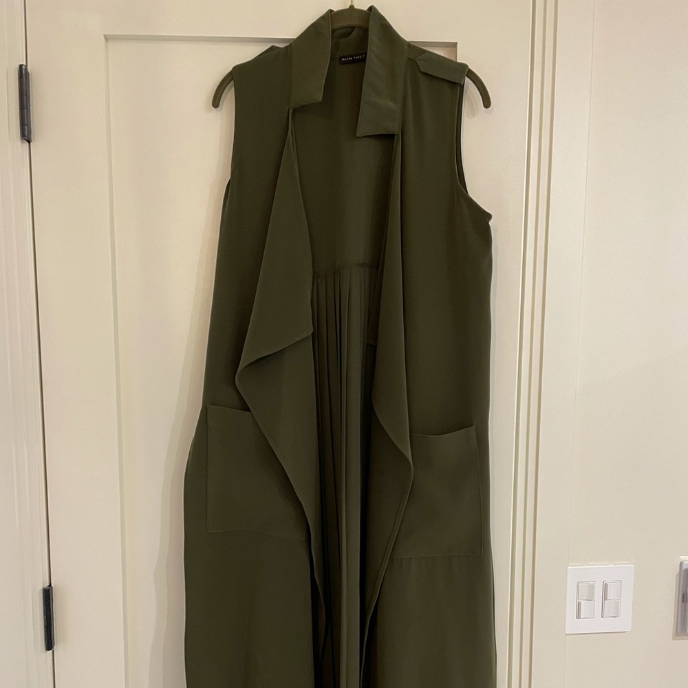 Maxi Military style sleeveless jacket
